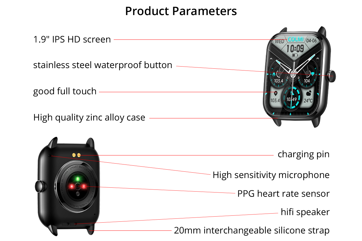 C61 Smart Watch preview of dial and features