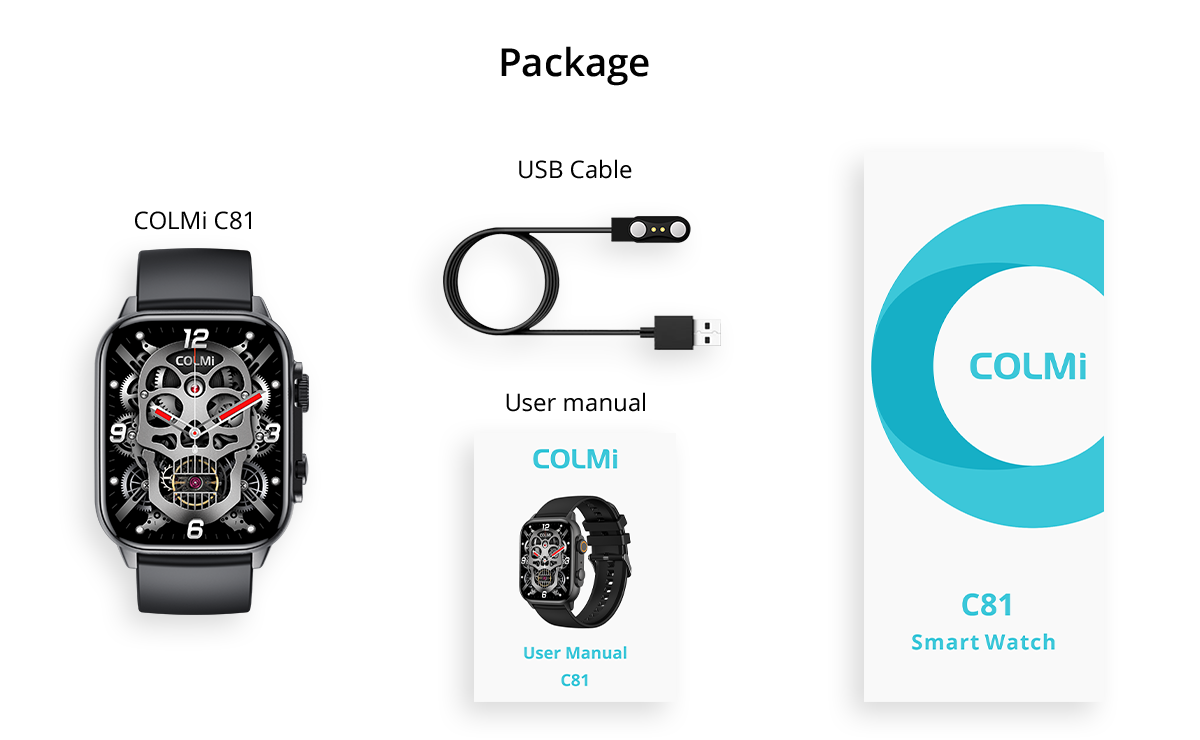 Colmi c81 smart watch in the box items