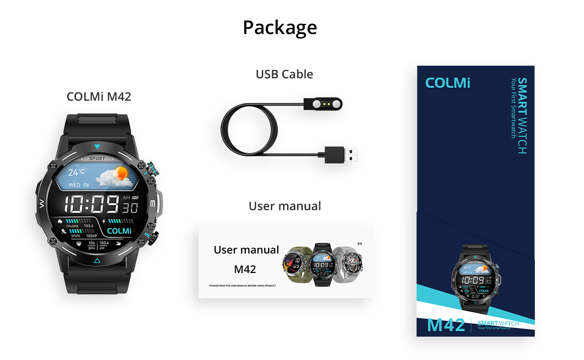 M42 Smart Watch in the box