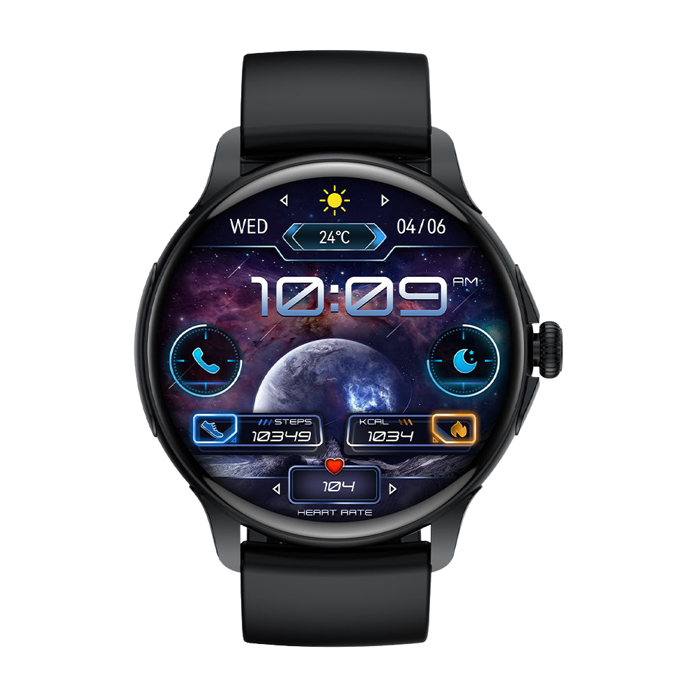 COLMI V72 Smart Watch Sleek AMOLED Display Fitness Tracking IP68 Waterproof Black Front
