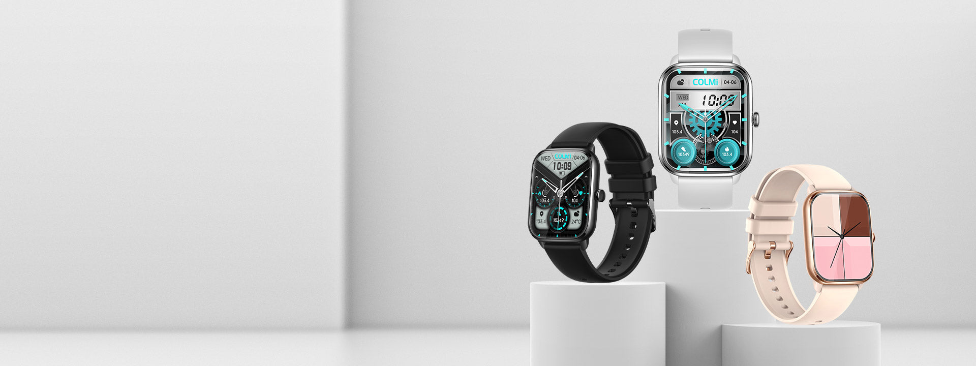 colmi c61 smart watch with large display in different colors