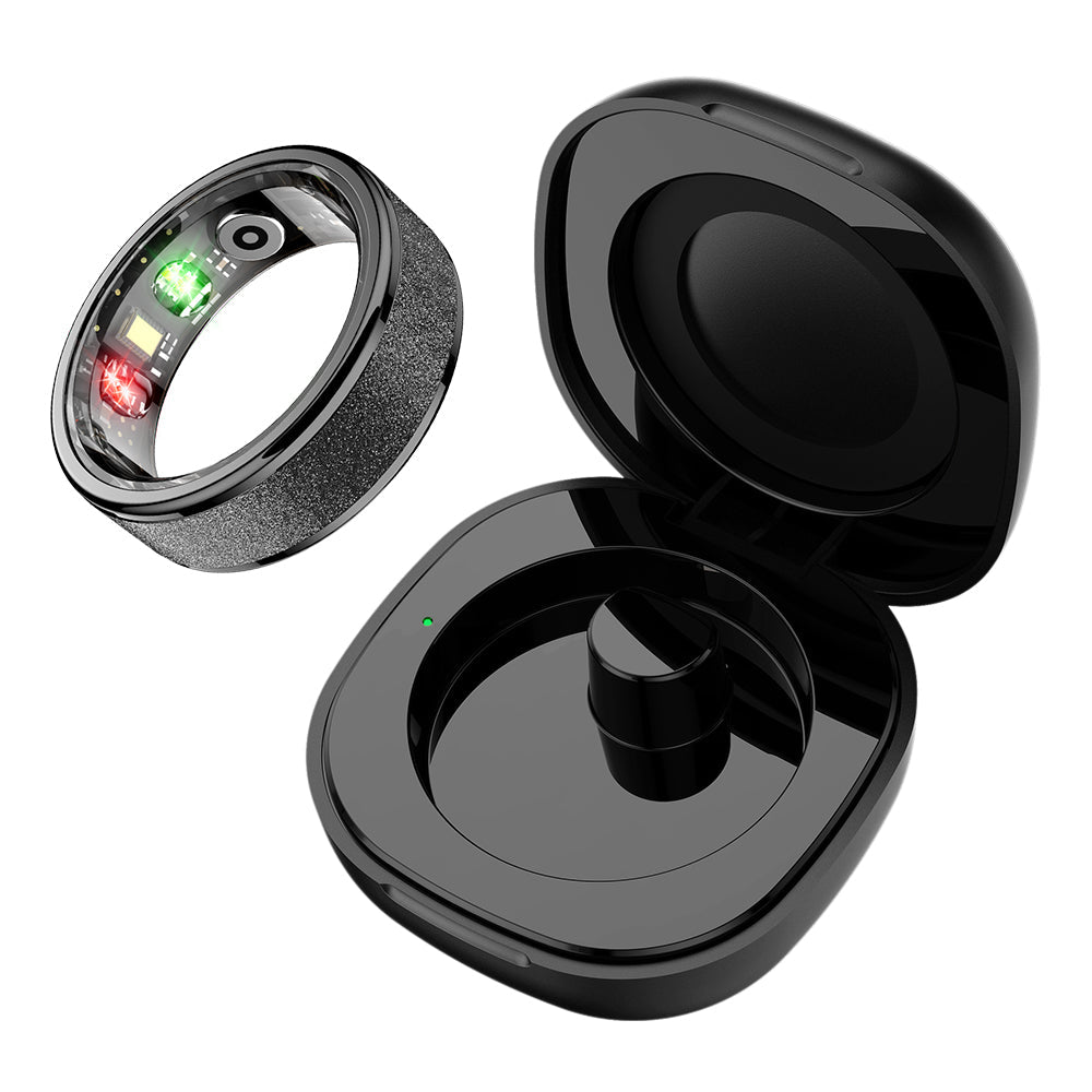 colmi r10 smart ring black color with case preview