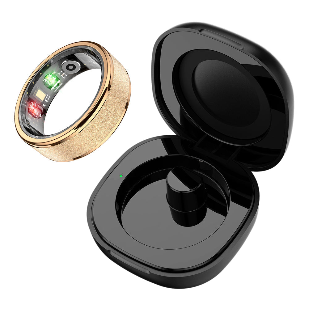 colmi r10 smart ring gold color with case preview