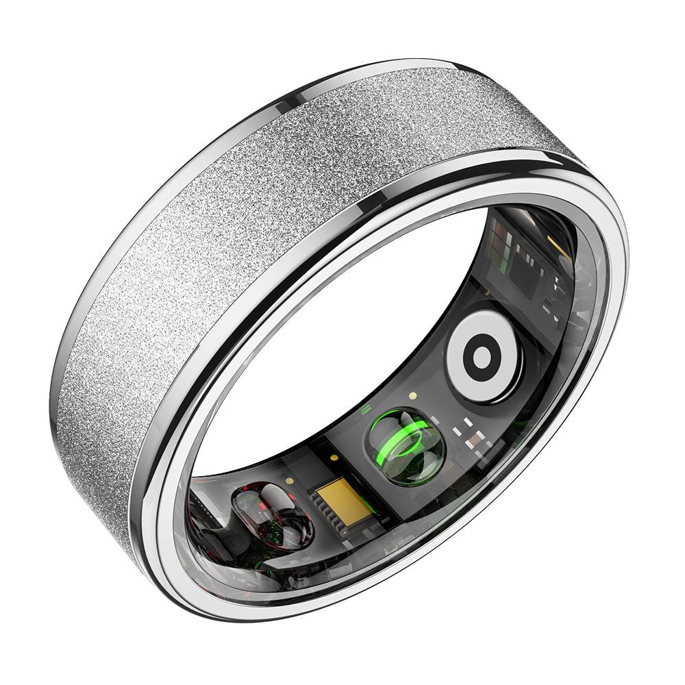 colmi r10 silver color smart ring sensors upside view