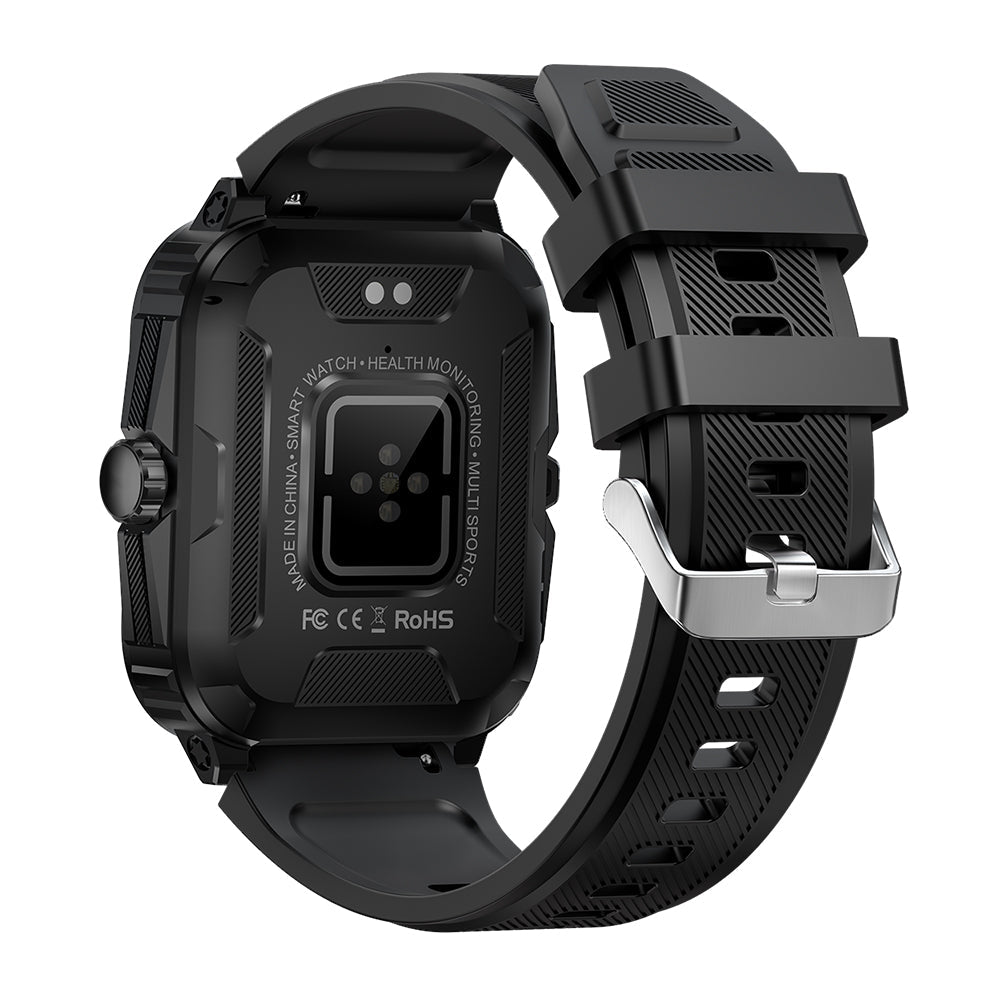 colmi p76 smartwatch back view color black