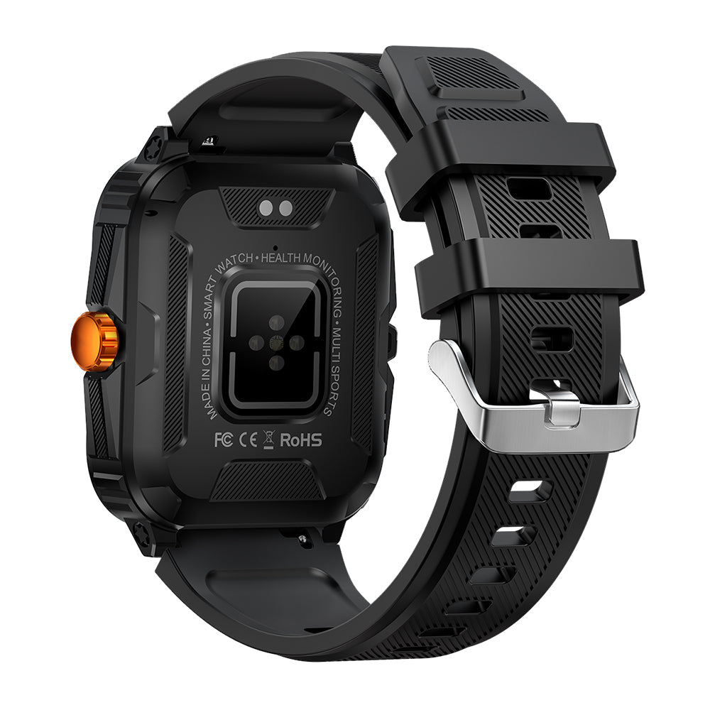 colmi p76 smartwatch backside view black color