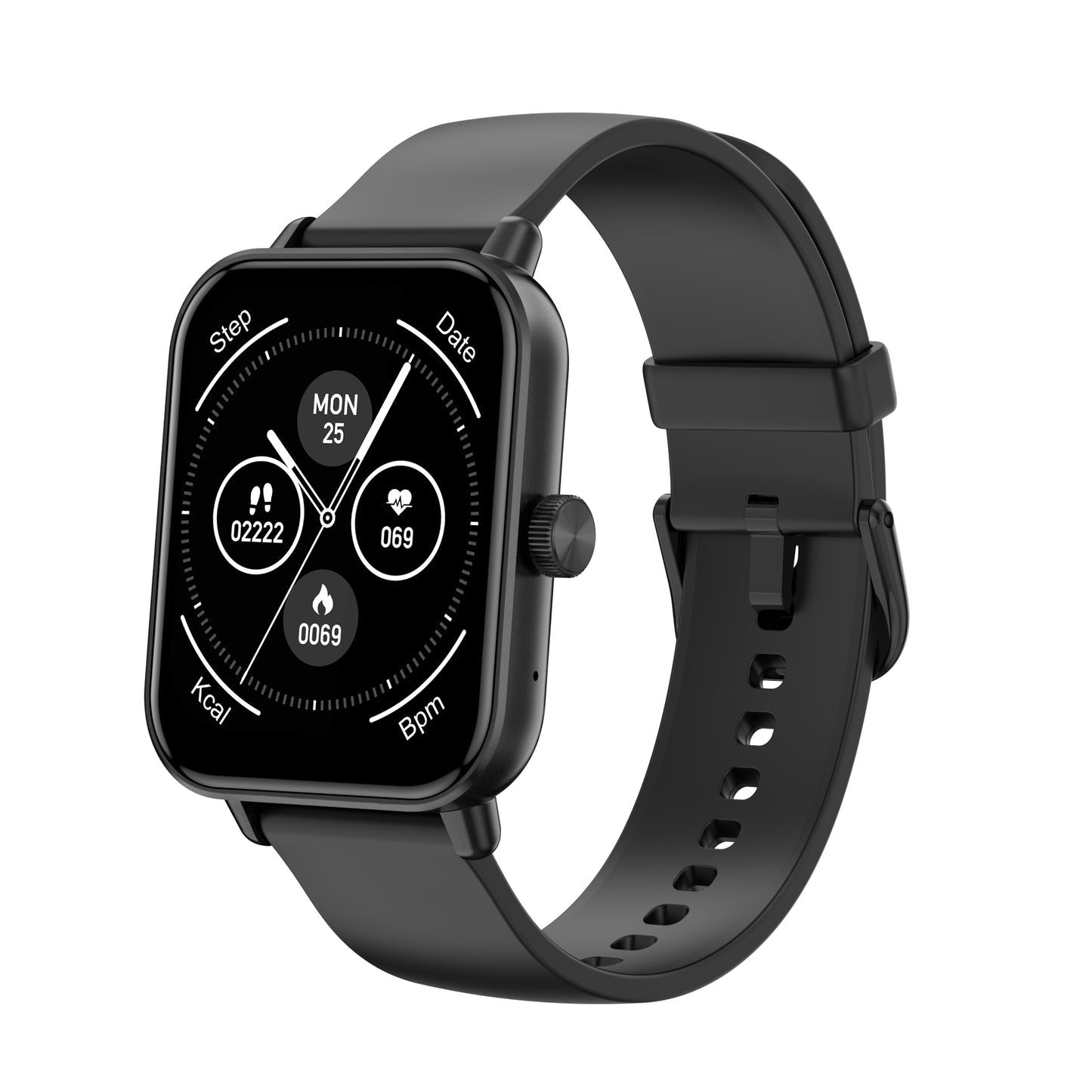 Colmi P81 smart watch black color front right side view