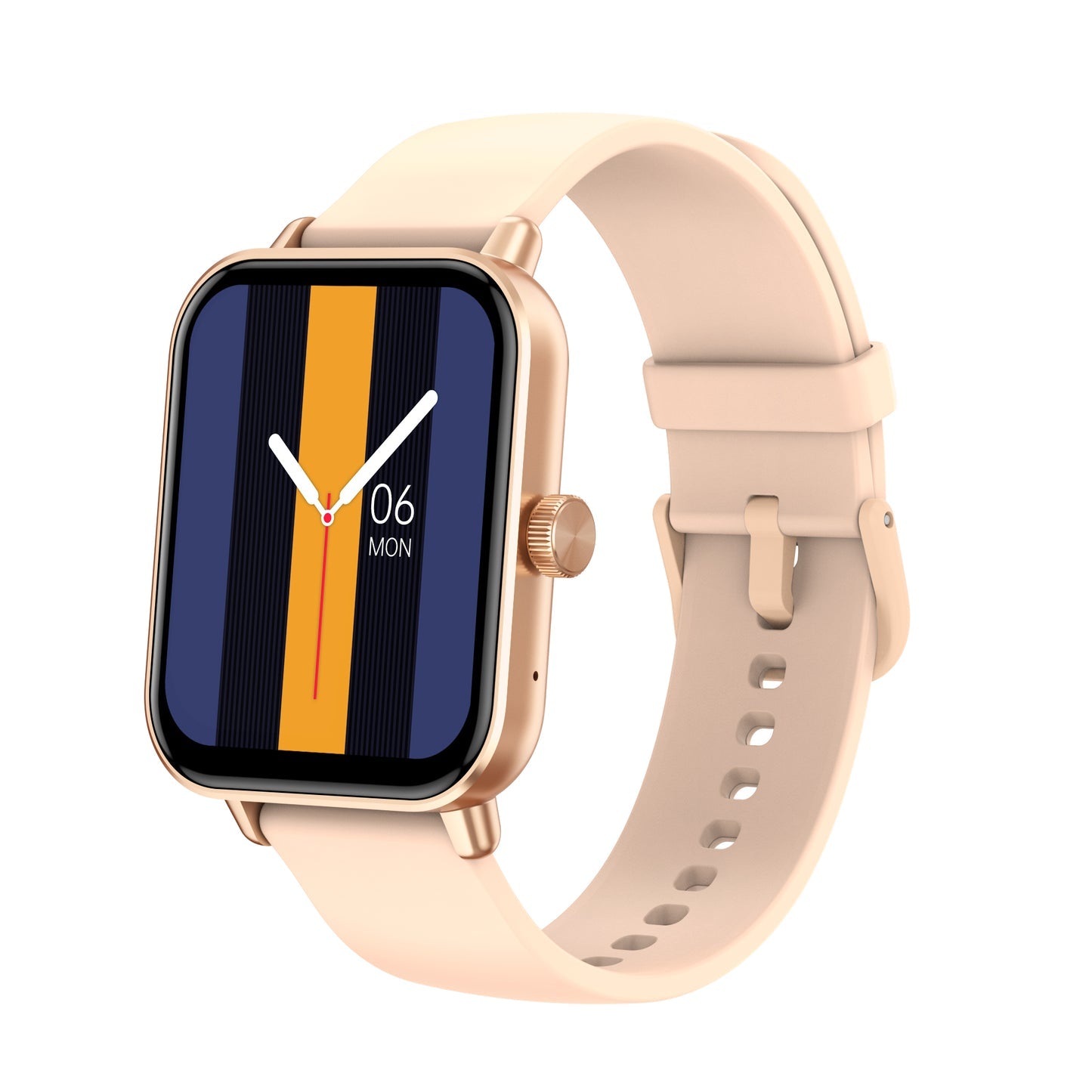 Colmi P81 smart watch gold color front right side view