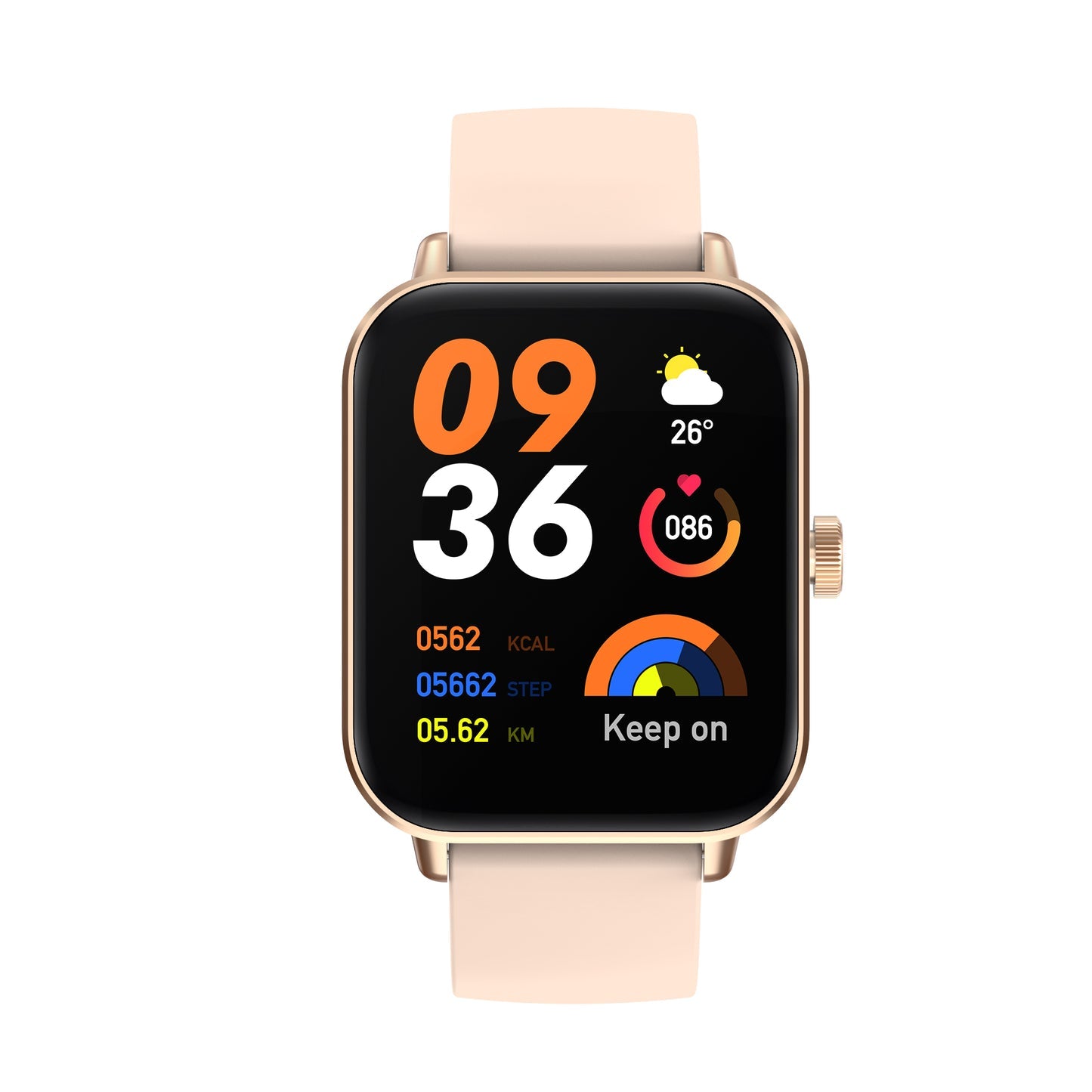 Colmi P81 smart watch gold color front view