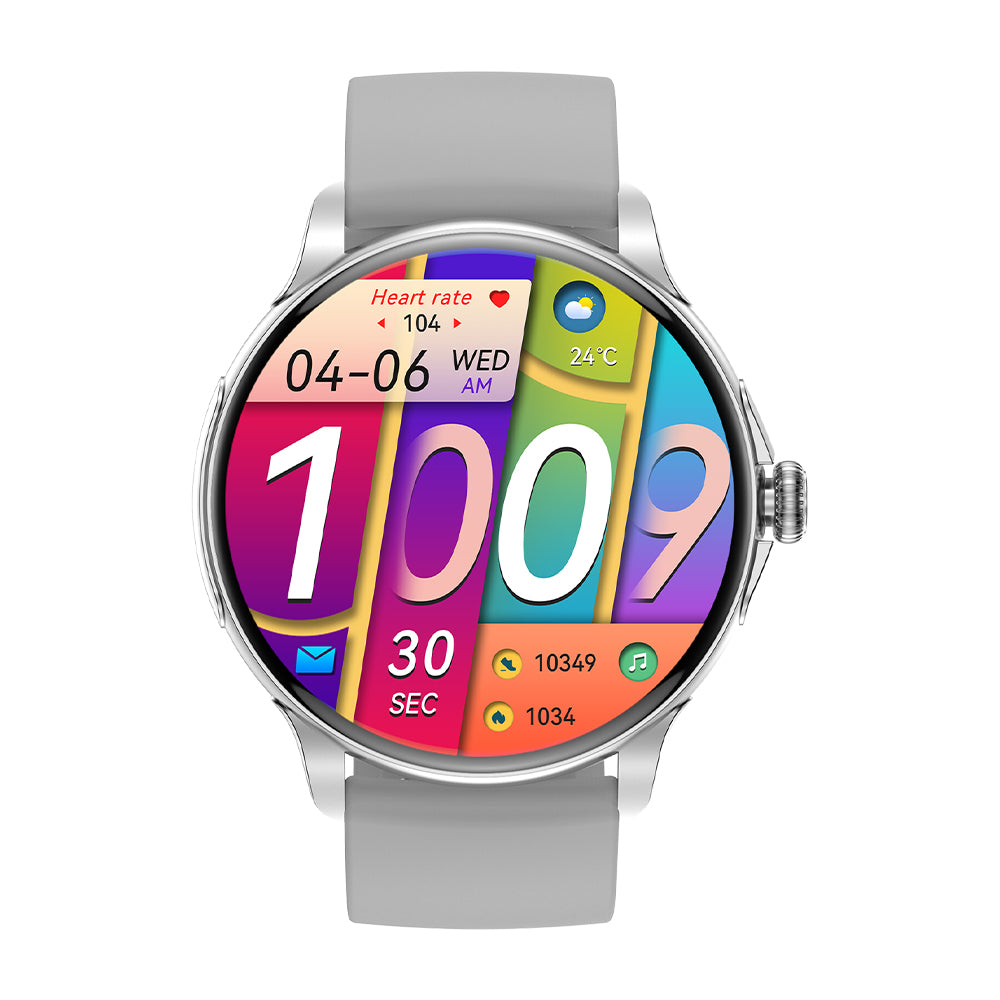 colmi v72 smart watch silver color front view