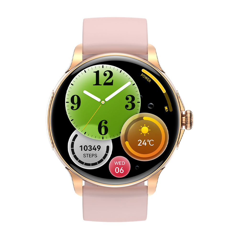 colmi v72 smart watch gold color front view