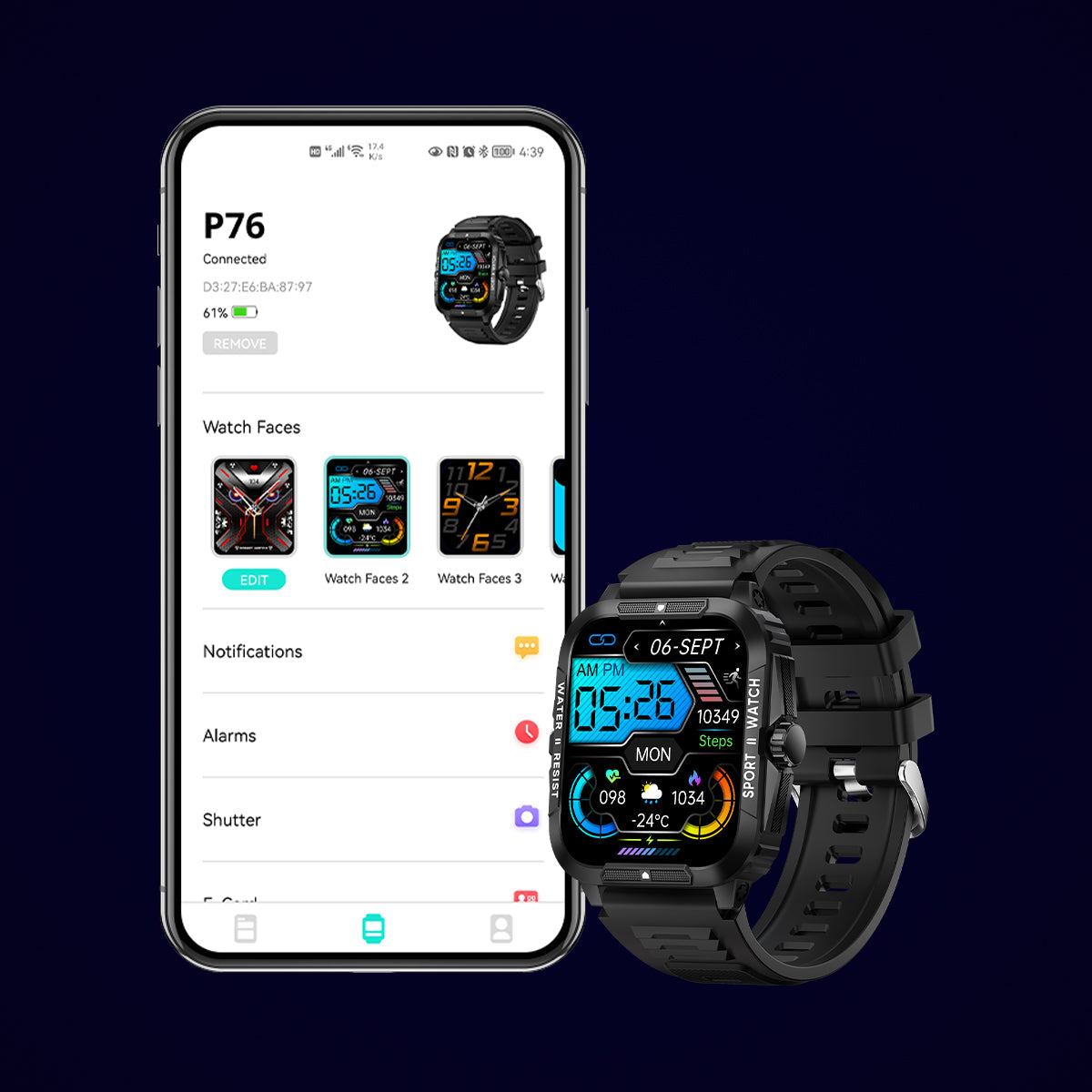 colmi p76 smart watch app overview