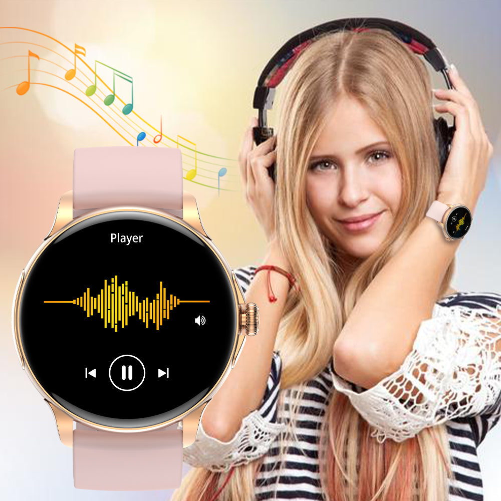 round shape smart watch with music control and large display colmi v72 smartwatch