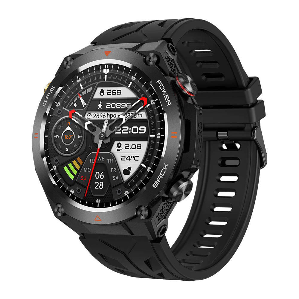 colmi v75 smart watch with gps black color right view